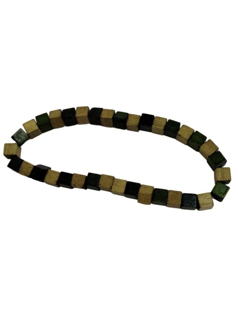 Anklet Large Bracelet Green Brown Wood Beachwear Spring Break Tropical 9 inch